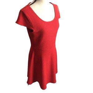 No Boundaries Waffle Heart back Dress Junior  11-13 Red